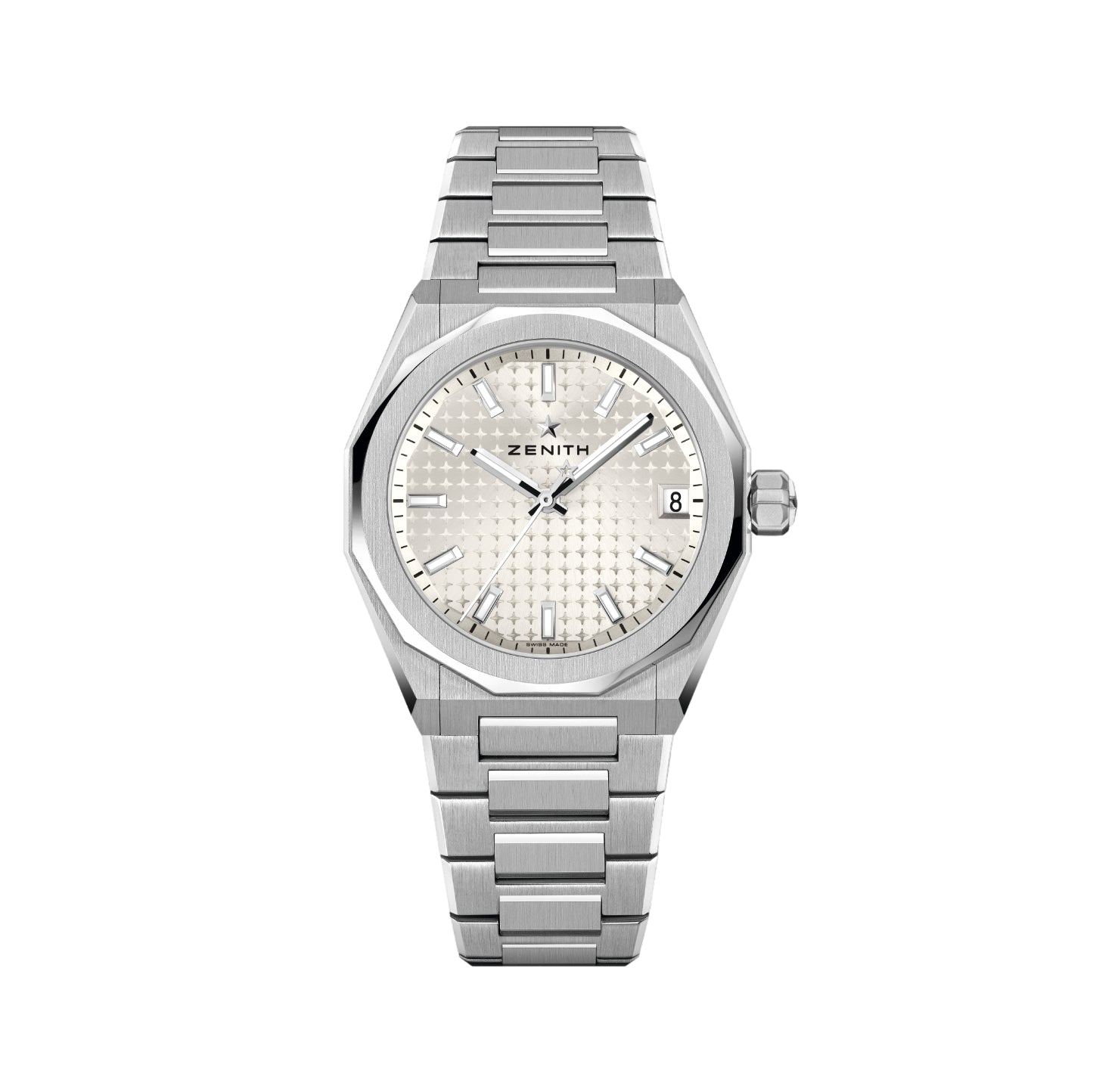 Defy Skyline 36mm - White-Toned on Bracelet w/ Extra Rubber Strap