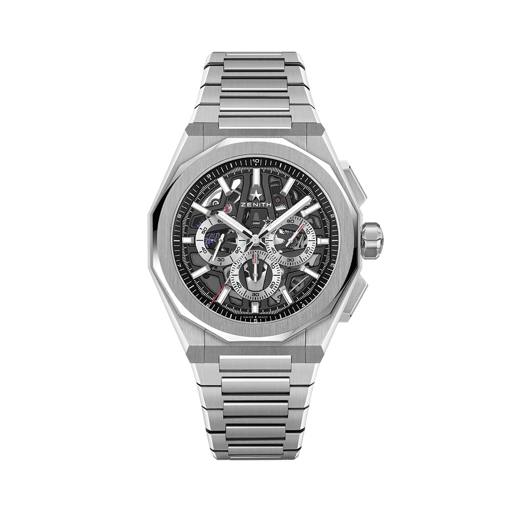 Defy Skyline Chronograph Skeleton 42mm - Black-Toned on Bracelet