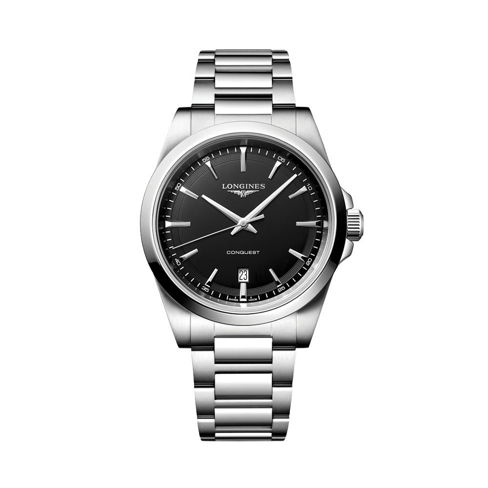 Conquest Quartz 41mm - Black on Bracelet | Teddy Baldassarre