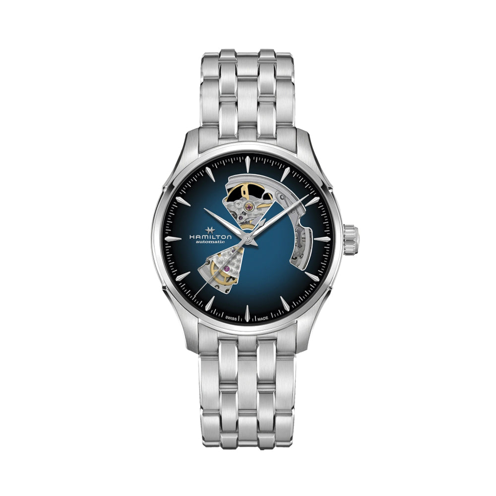 Jazzmaster Open Heart Auto 40mm - Blue on Bracelet | Teddy Baldassarre