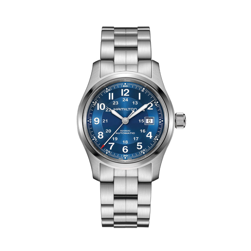 Khaki Field Auto Date 42mm - Blue on Bracelet | Teddy Baldassarre