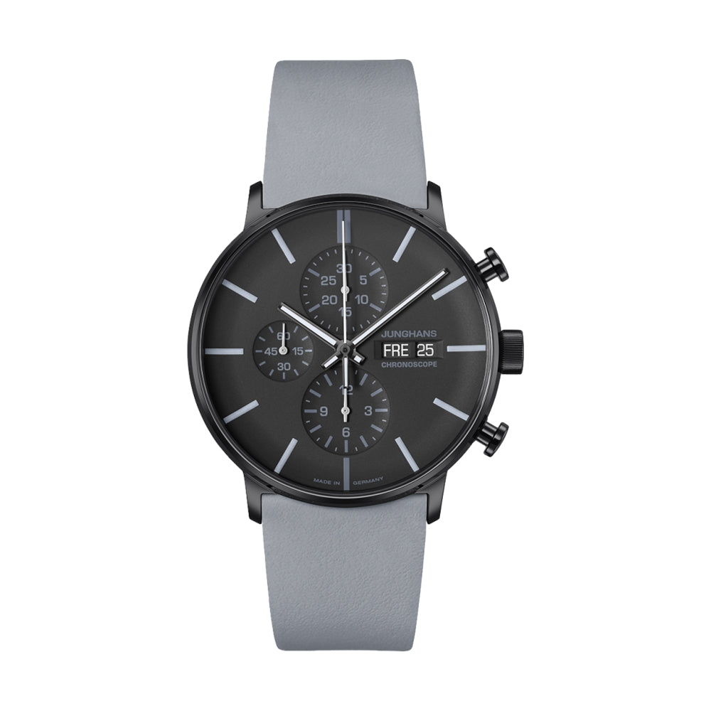 FORM A Chronoscope 42mm - Black on Leather Strap | Teddy Baldassarre