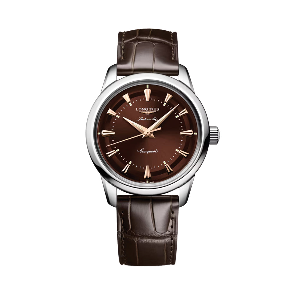 Conquest Heritage 38mm - Brown on Leather Strap | Teddy Baldassarre
