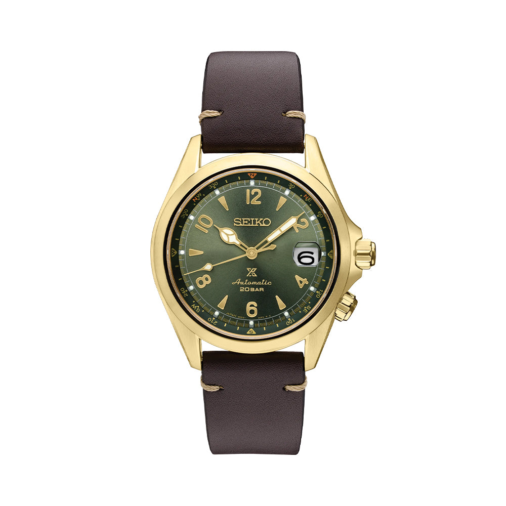 SPB210 Prospex Alpinist Automatic Gold Green on Leather