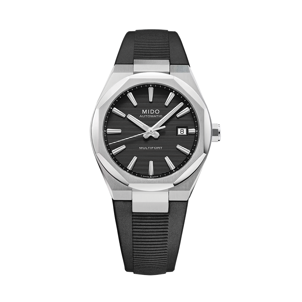Multifort 8 One Crown 40mm - Black on Rubber Strap | Teddy Baldassarre