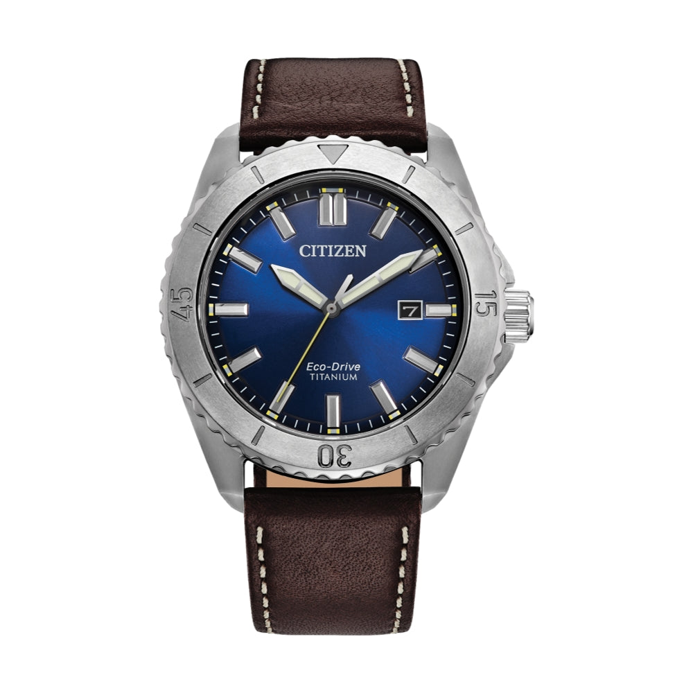 Brycen Super Titanium 41mm - Blue on Leather Strap | Teddy Baldassarre