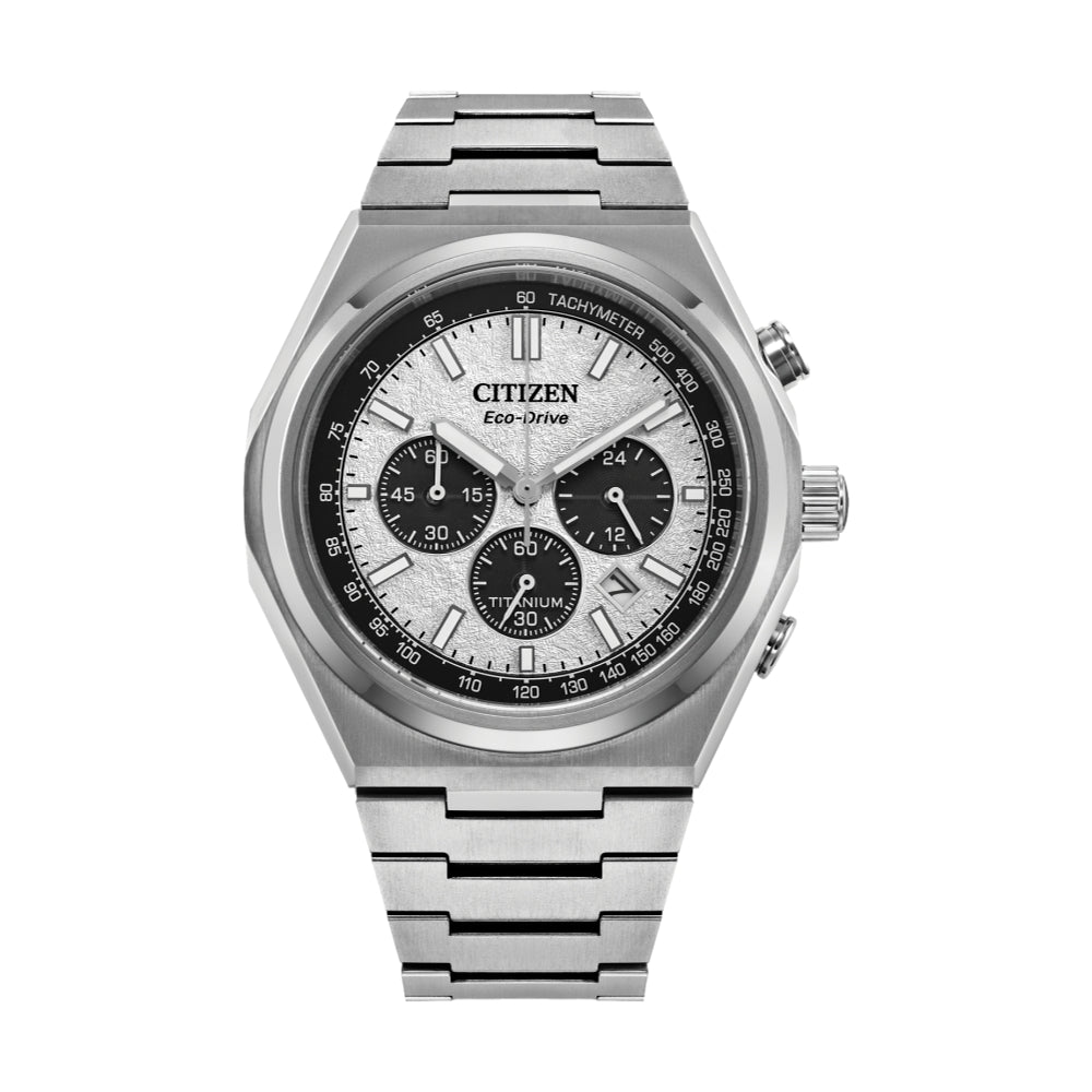 Zenshin Chrono Super Titanium 42.4mm - Silver on Bracelet | Teddy