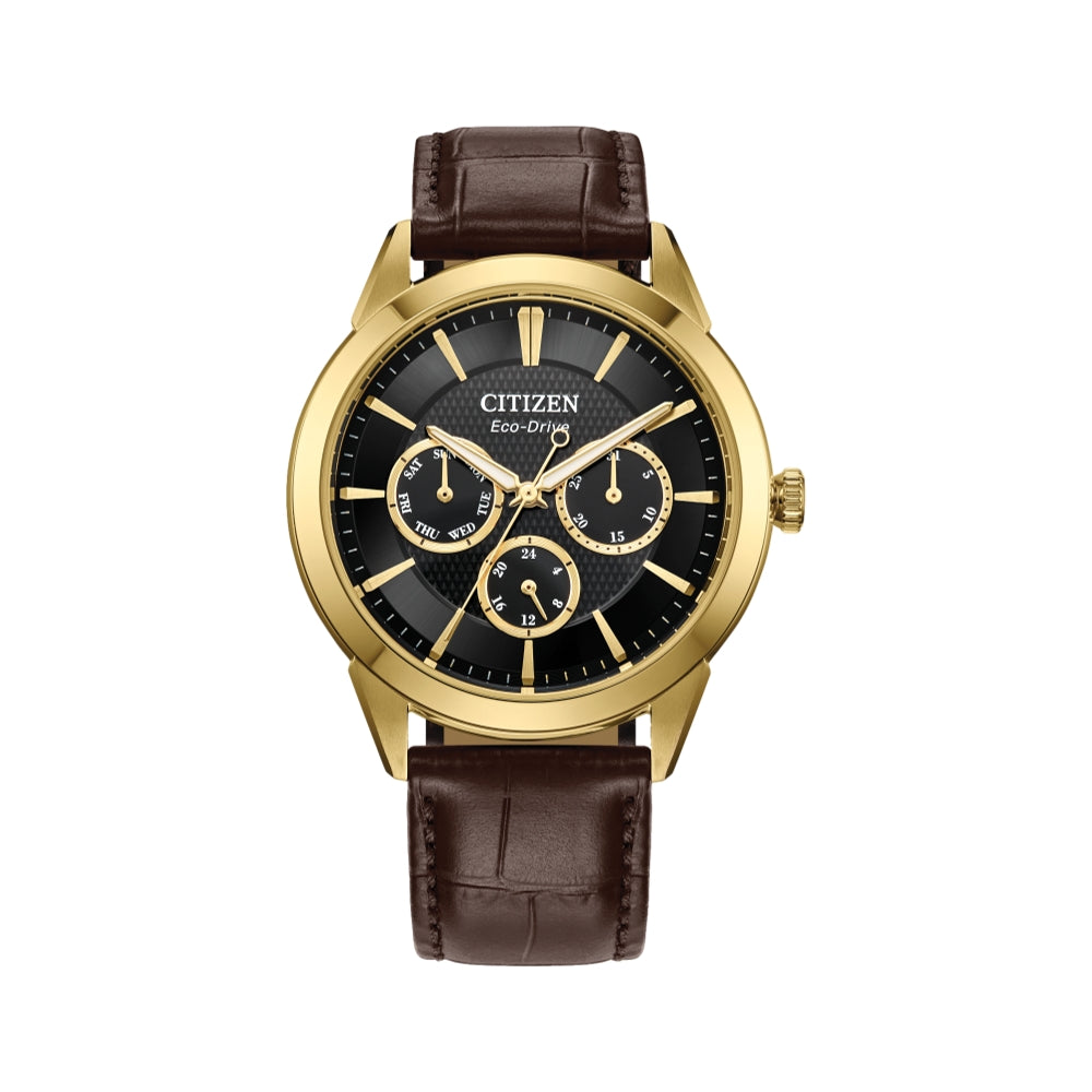 ライコネン Rolan Gold-Tone 40mm - Black on Leather Strap | Teddy Baldassarre