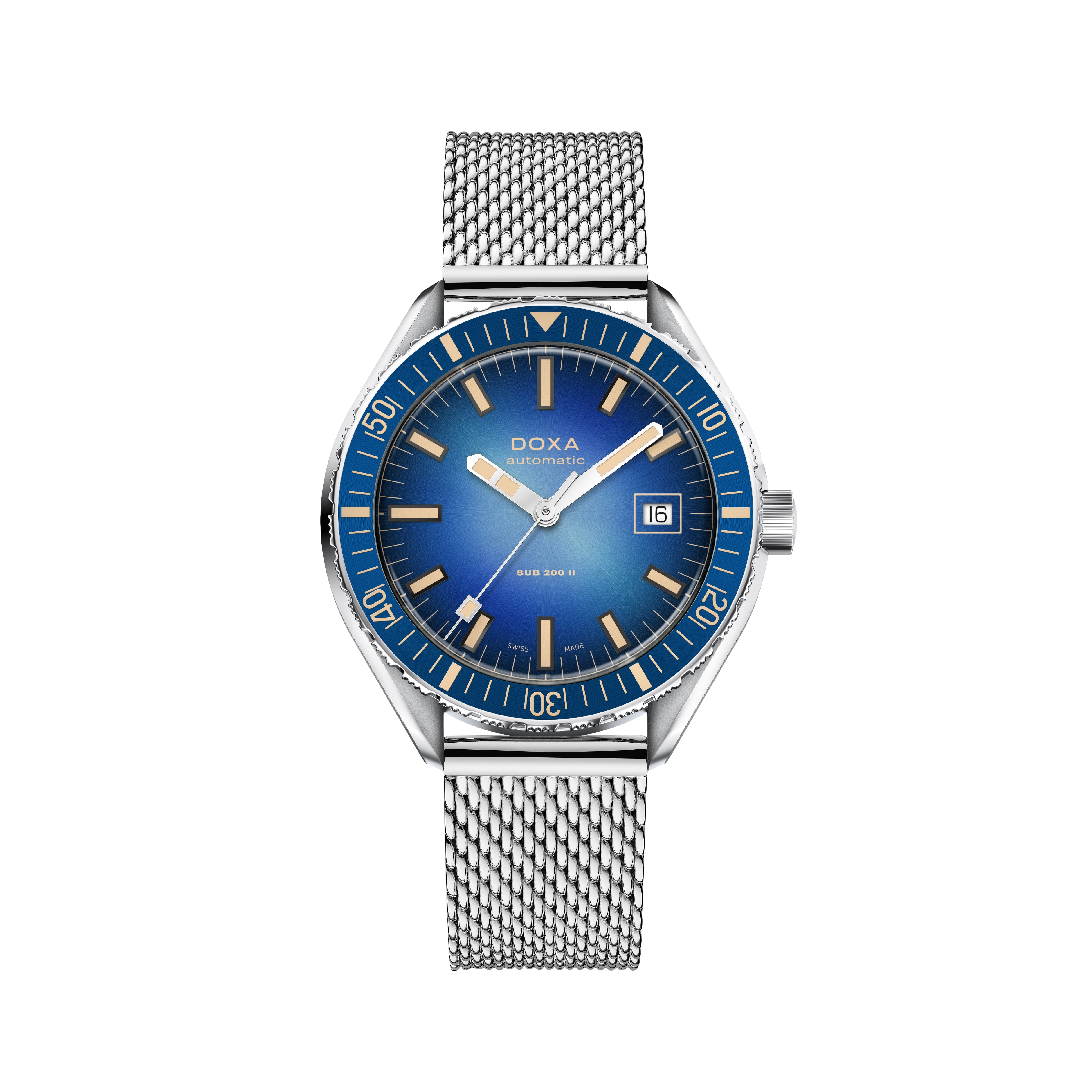 SUB 200 II Caribbean 44mm - Blue on Mesh Bracelet | Teddy Baldassarre