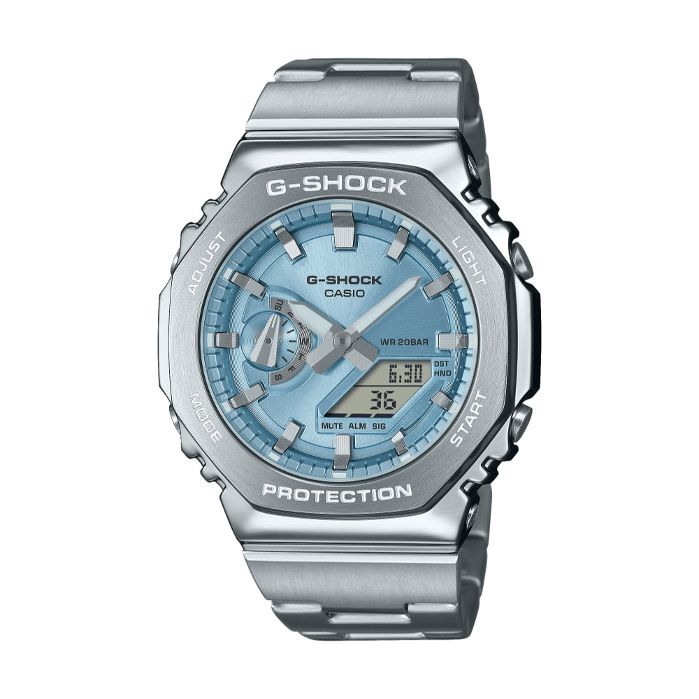 GM-2110D-2A G-Steel 44.4mm - Light Blue on Bracelet | Teddy