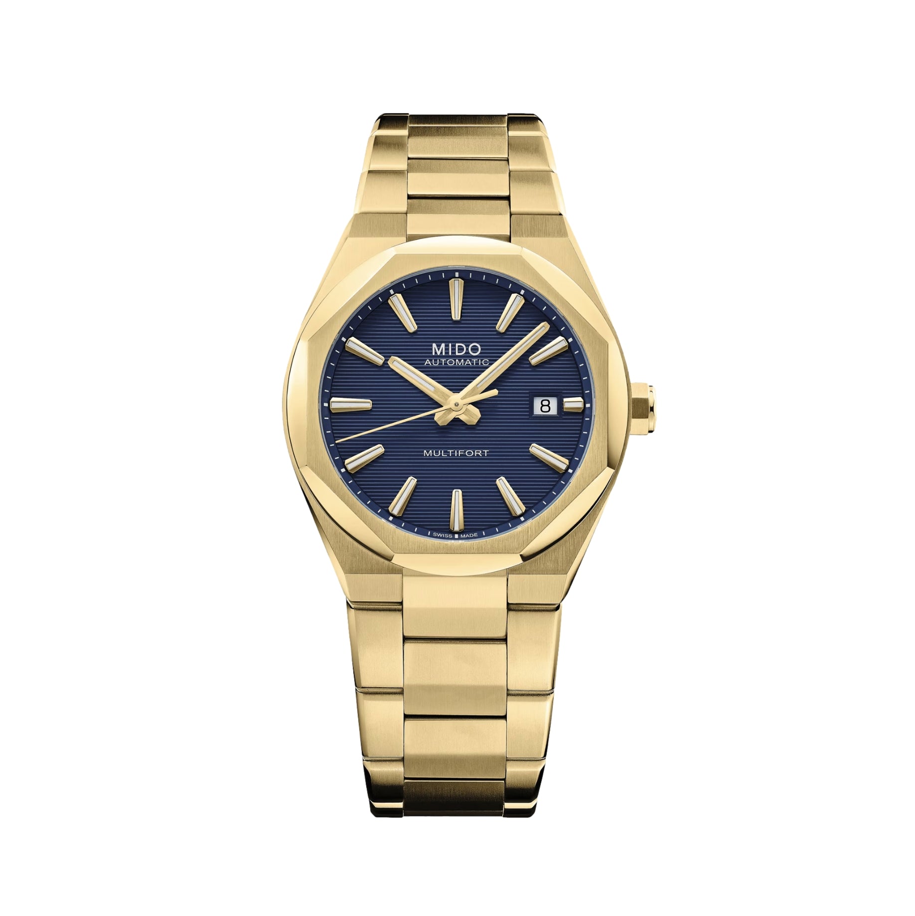 Multifort 8 One Crown Gold-Tone PVD 40mm - Blue on Bracelet