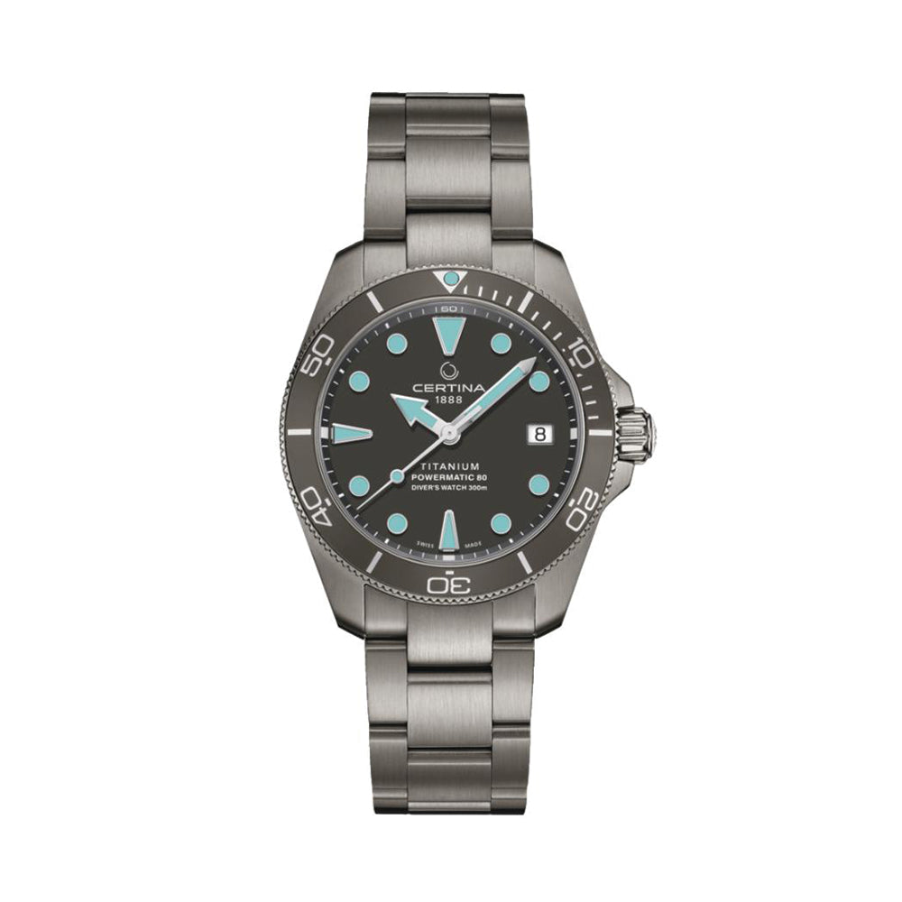 DS Action Diver Powermatic 80 Titanium 38mm Grey on Bracelet