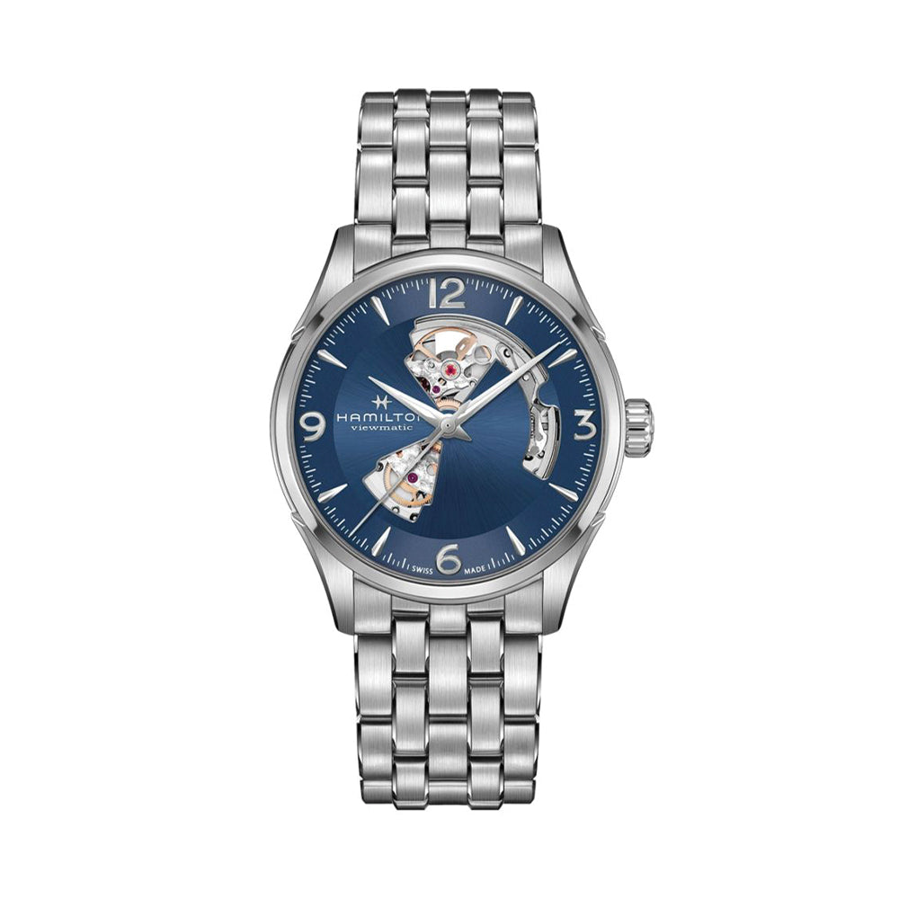 Jazzmaster Open Heart Auto 42mm - Blue on Bracelet | Teddy Baldassarre