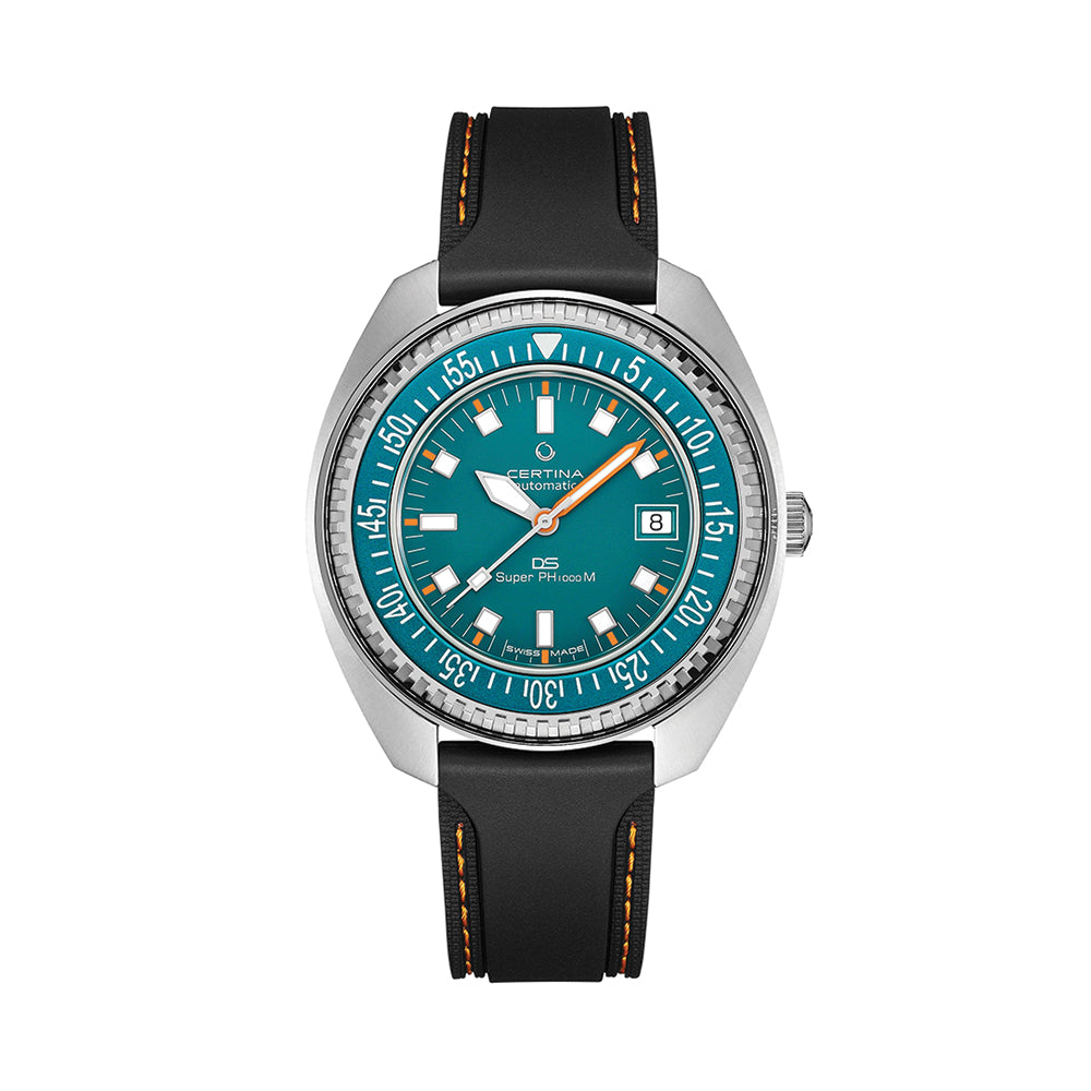DS Super PH1000M STC 43.5mm - Turquoise on Rubber Strap | Teddy DS Super PH1000M STC 43.5mm - Turquoise on Rubber Strap | Teddy