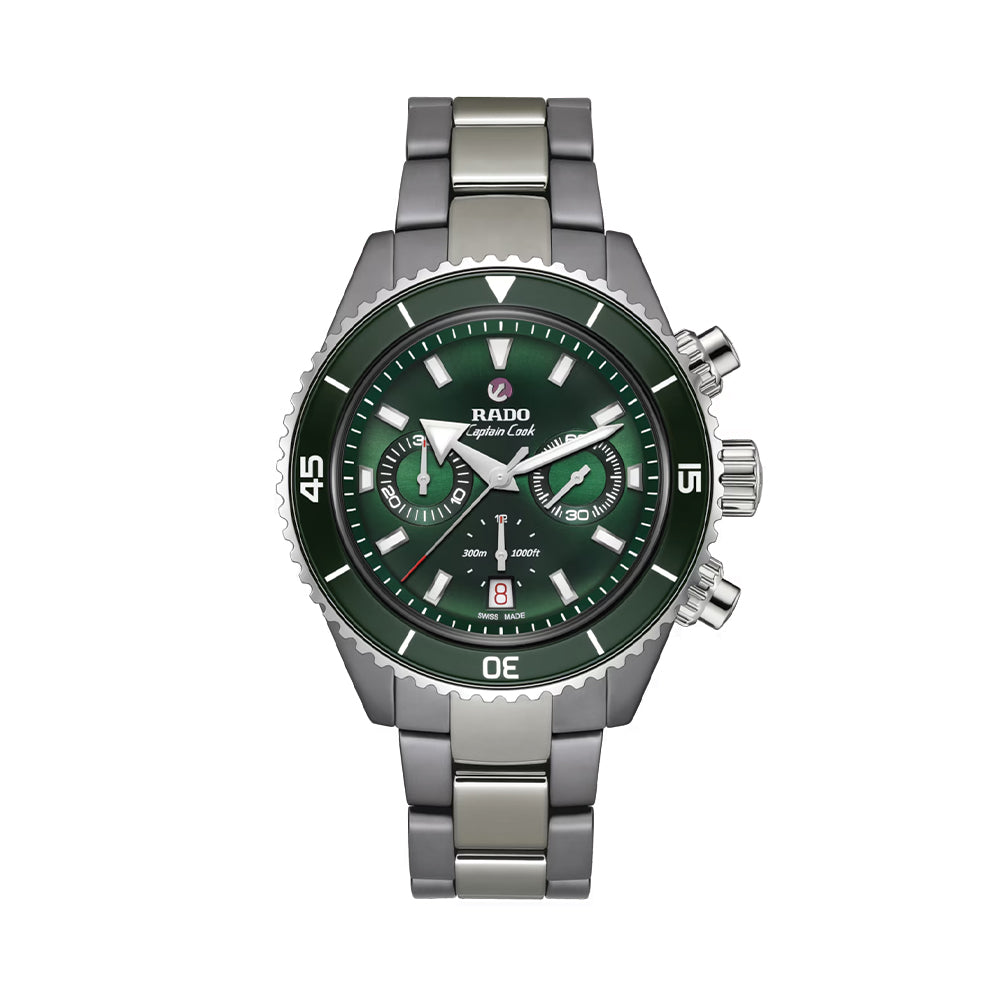 RADO オートマチック Captain Cook Automatic Chronograph 43mm - Green on Bracelet