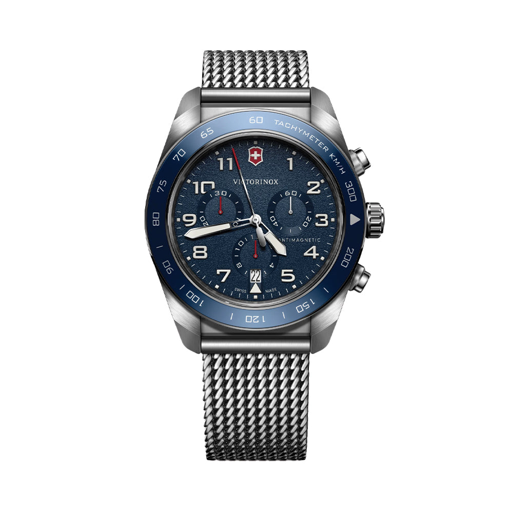 時計Swiss Military Swiss Army Chrono Quartz 42mm - Blue on Bracelet | Teddy Baldassarre