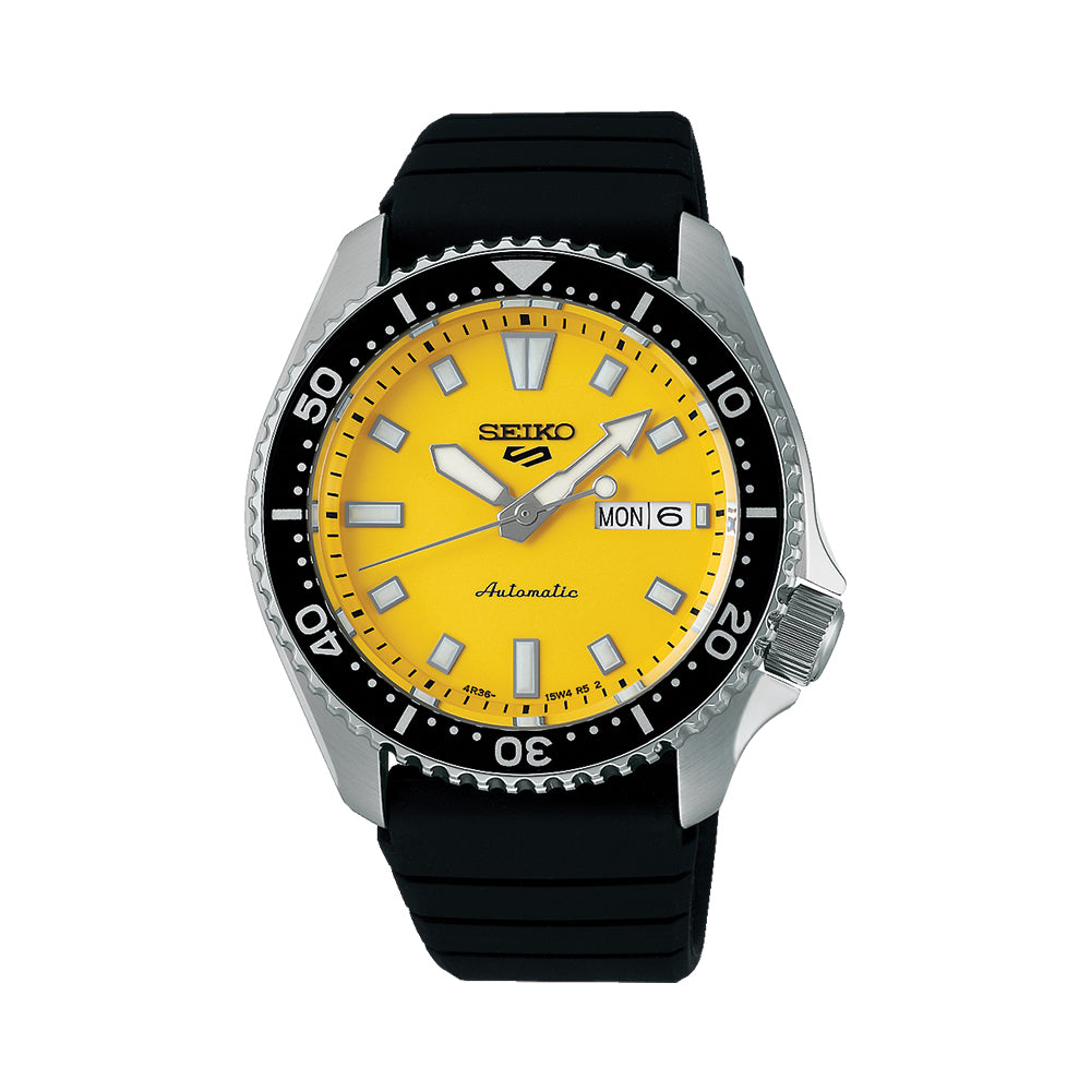 SRPL87 Seiko 5 SKX 42.5mm - Yellow on Rubber Strap | Teddy Baldassarre