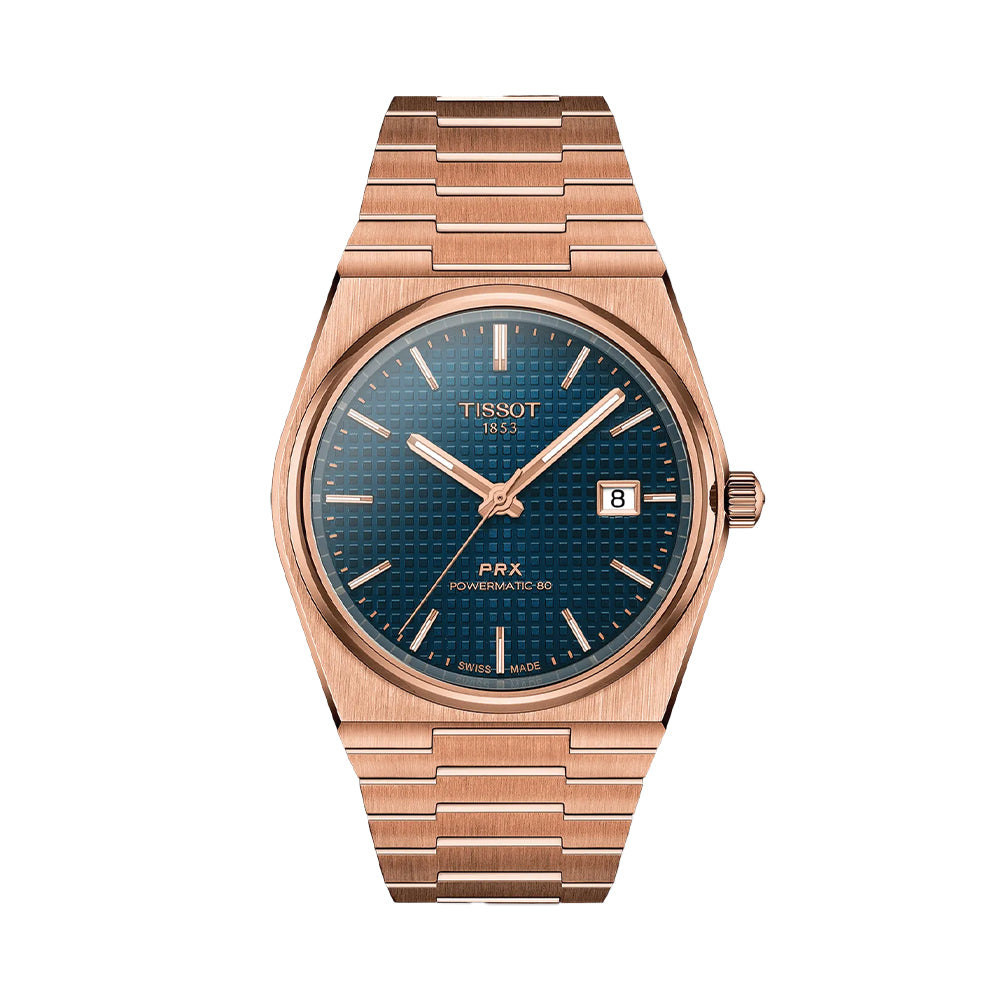 PRX Powermatic 80 Rose Gold 40mm - Blue on Bracelet | Teddy