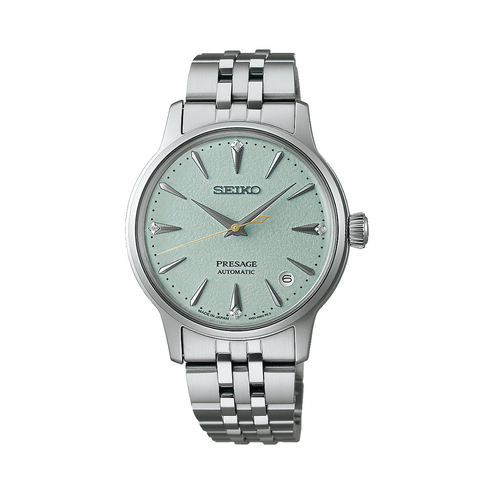 サーリオ SRPL63 Presage Cocktail Time 34mm - Green on Bracelet | Teddy