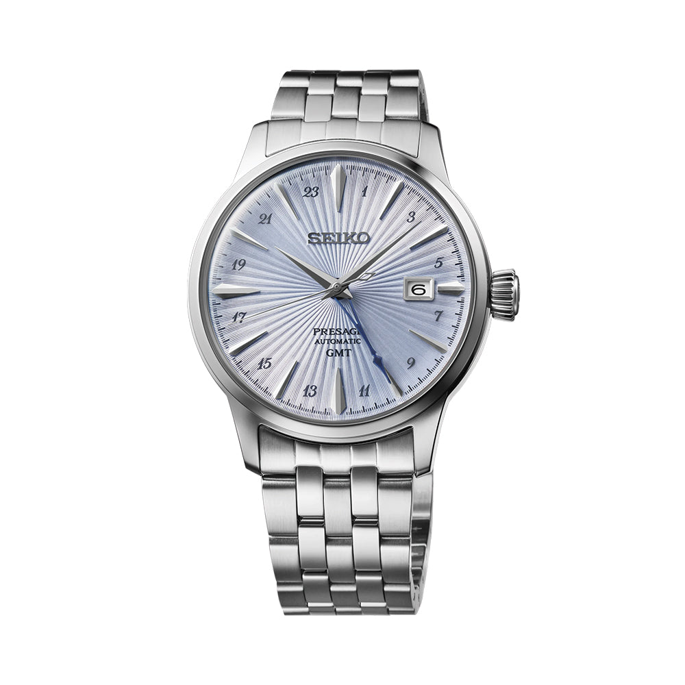 Seiko Presage Cocktail Time GMT Light Blue Dial Watch SSK037