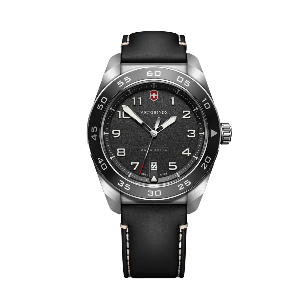ペイフォワード×レヴォニック モルティー　グレイシャー Swiss Army Automatic 42mm - Black on Black Leather Strap | Teddy