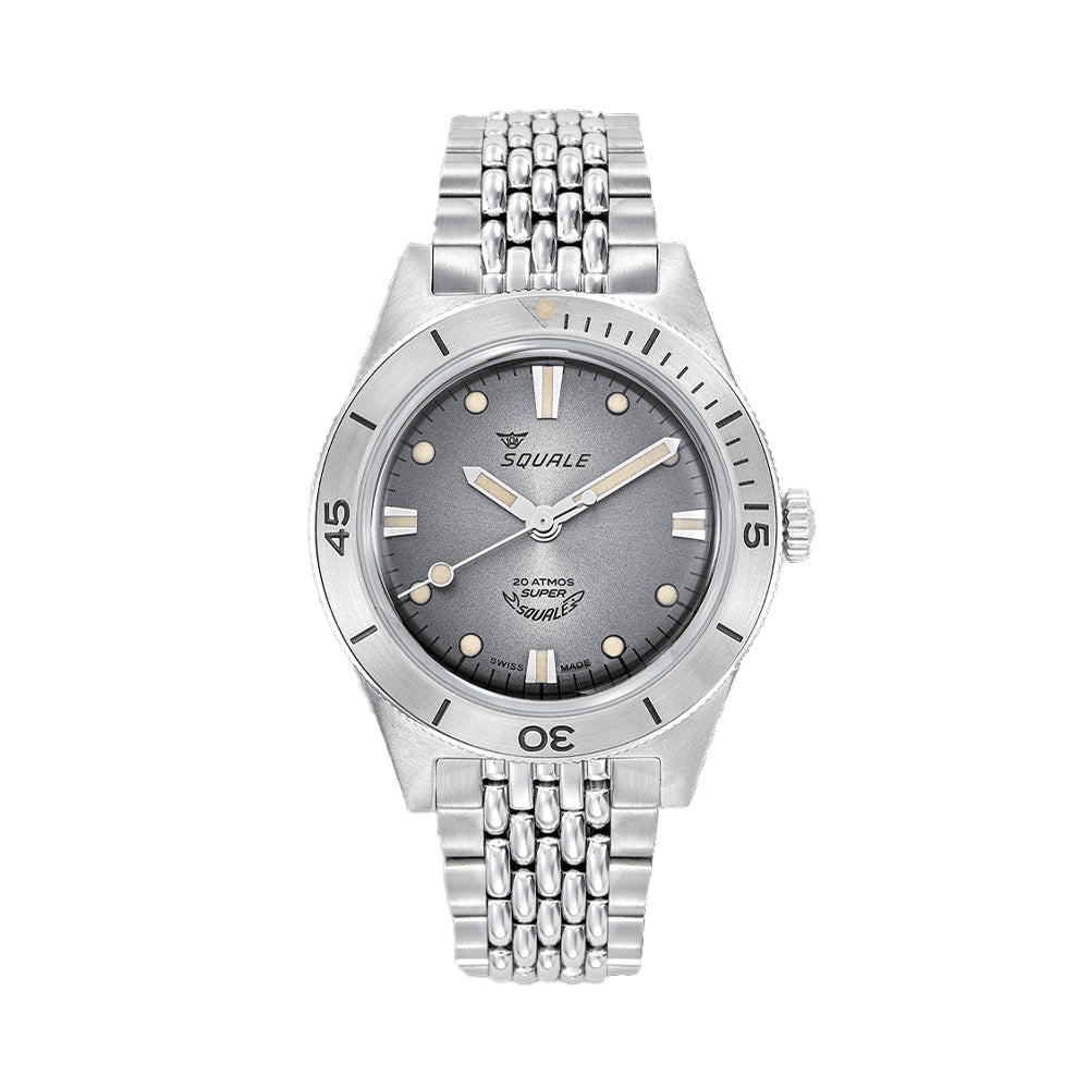 Super-Squale 38mm - Sunray Grey on Bracelet | Teddy Baldassarre