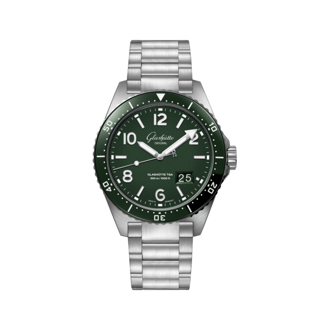 SeaQ Panorama Date 43mm - Varnish Reed Green on Bracelet | Teddy