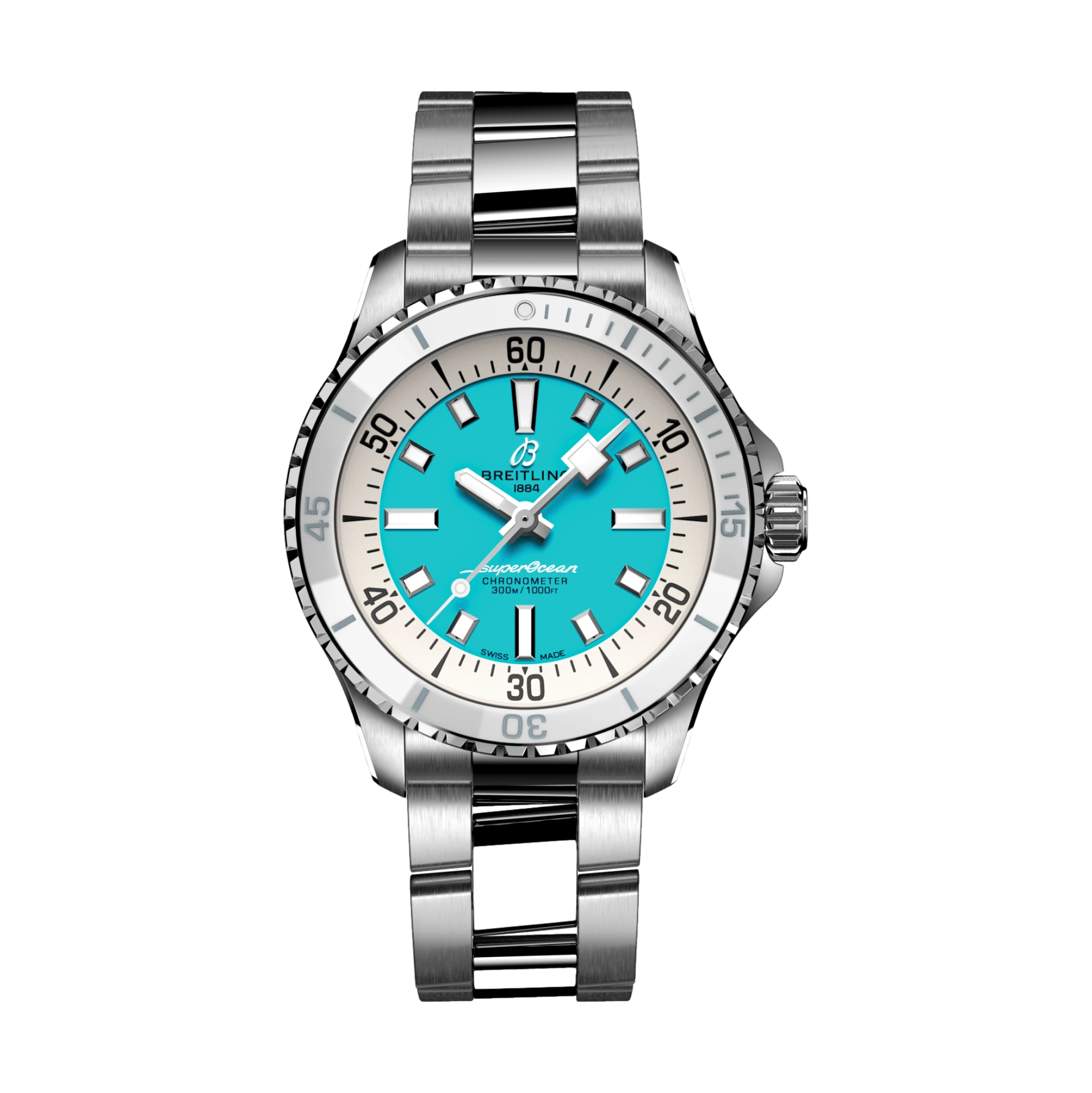 Superocean Automatic 36mm - Turquoise on Bracelet | Teddy Baldassarre