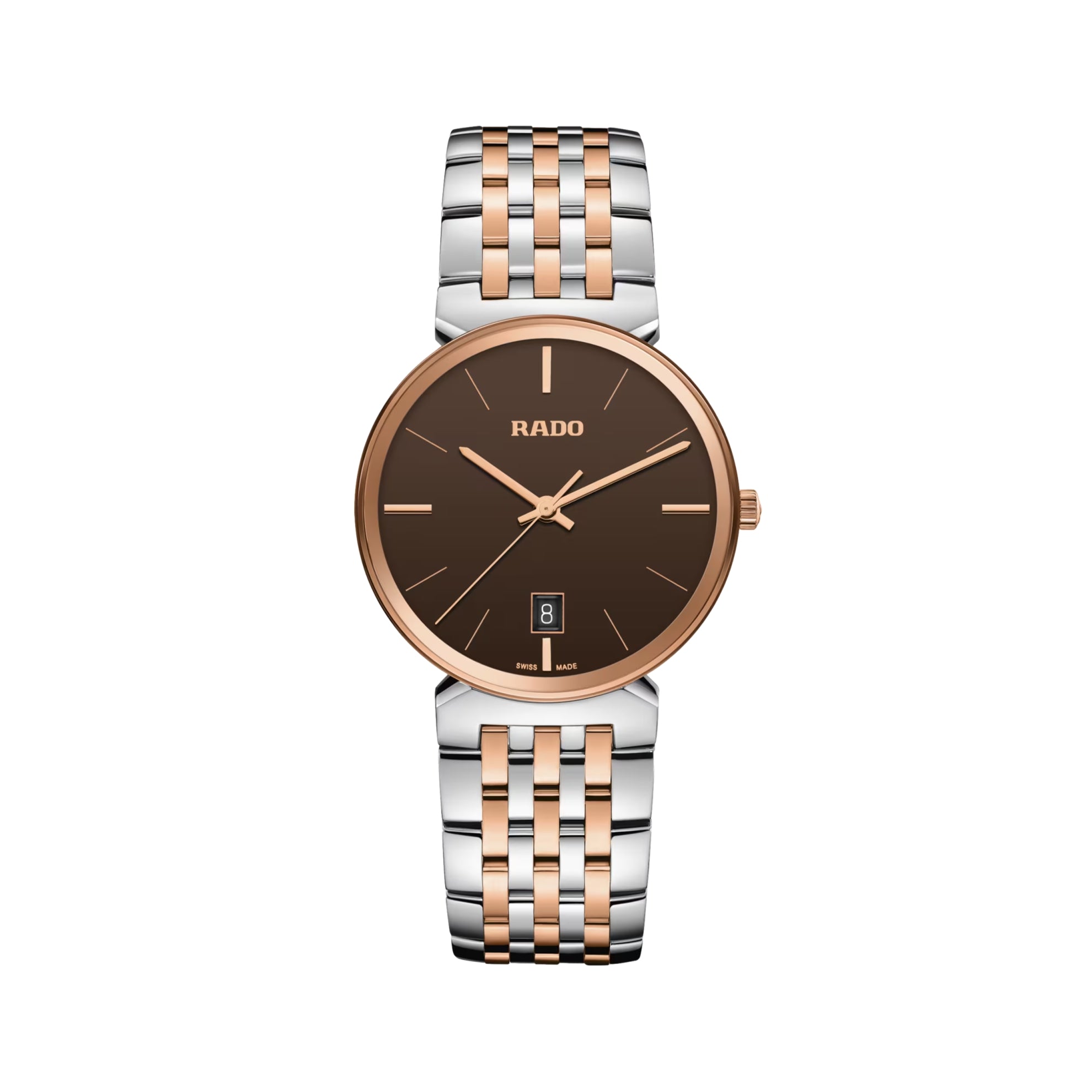 Florence Quartz Bi-Color Rose Gold and Steel 38mm - Brown on