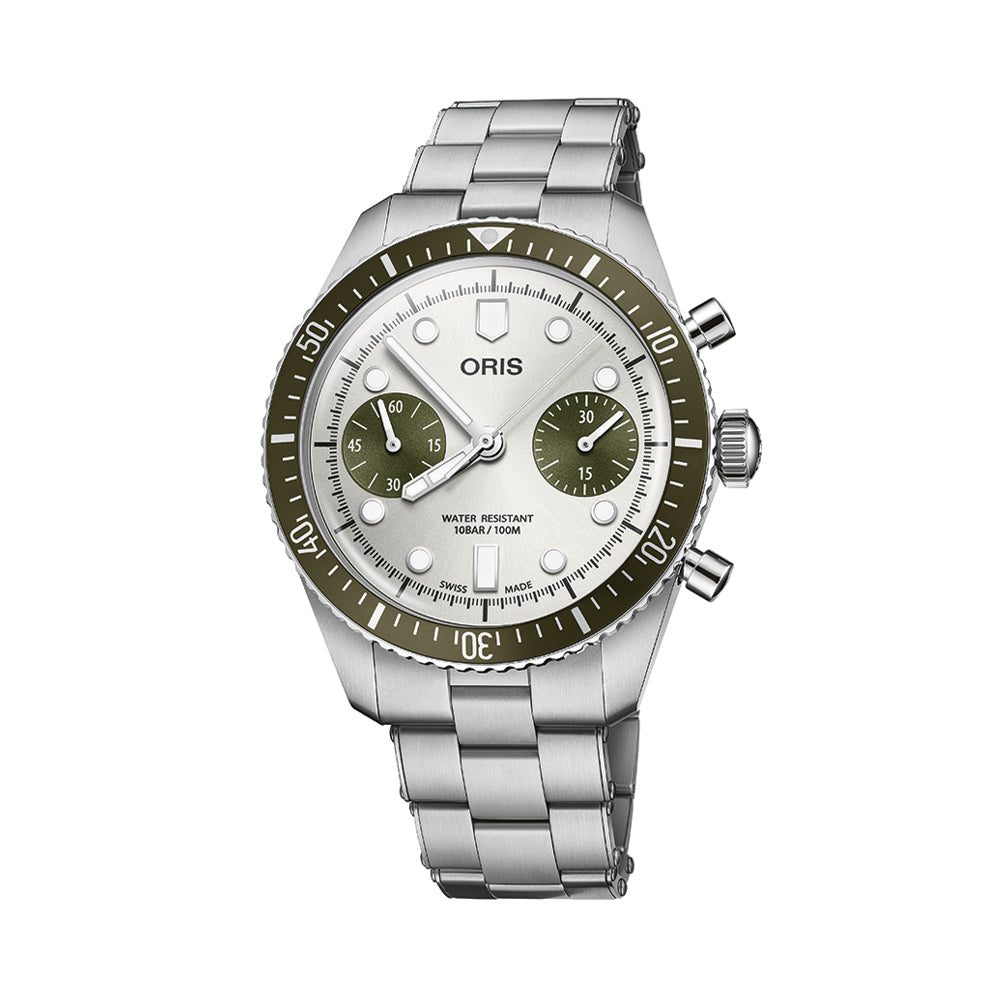 Divers Sixty-Five Chronograph 40mm - Silver on Bracelet | Teddy