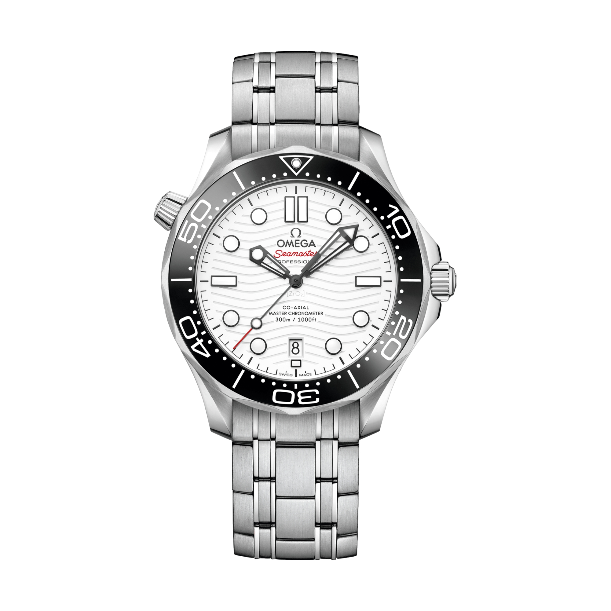 Seamaster Diver 300M Co Axial Master Chronometer 42mm White on Brace Teddy Baldassarre