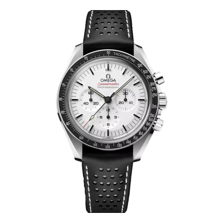 Speedmaster Moonwatch Professional Sapphire Leather Strap - White 