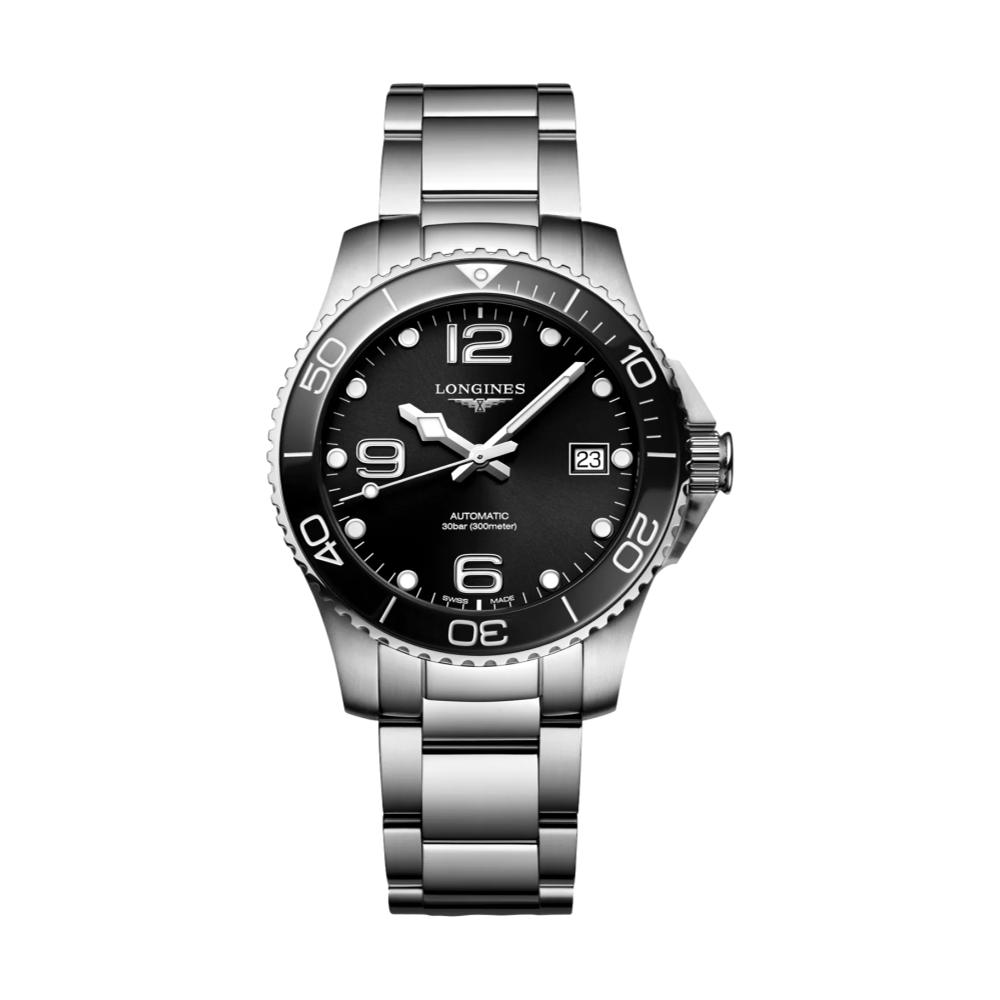 HydroConquest 39mm - Black on Bracelet | Teddy Baldassarre