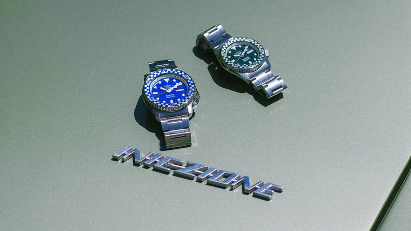 Rowing Blazers x Wind Vintage x Seiko 5 Sports: Two New Colors, Two Sizes.