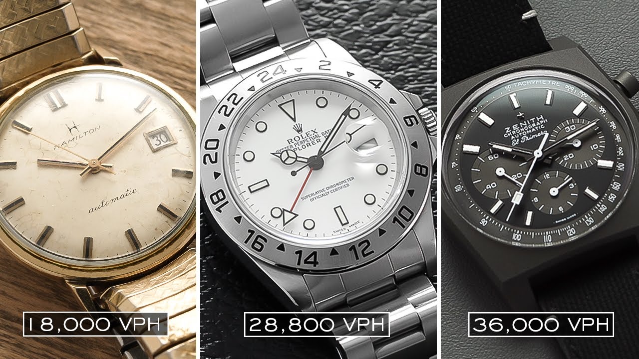 Watch Beat Rate Comparison 18,000, 21,600, 25,200, 28,800, 36,000, & Spring Drive (120 FPS)