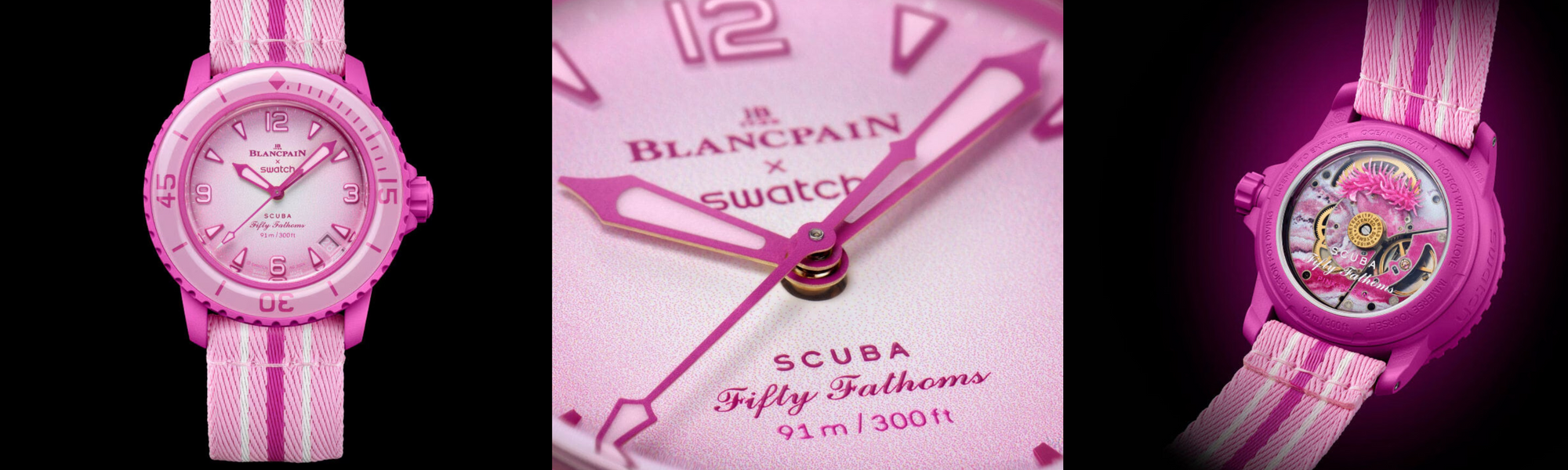 Blancpain X Swatch Fifty Fathoms Scuba Goes Pink With Latest 