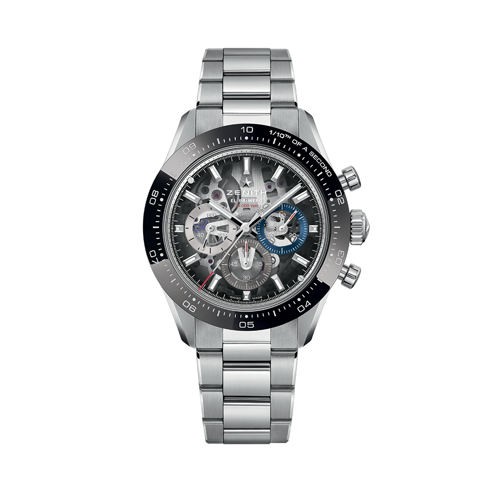 Chronomaster Sport Skeleton 41mm - Grey, Black Bezel on Bracelet and Additional Rubber Strap