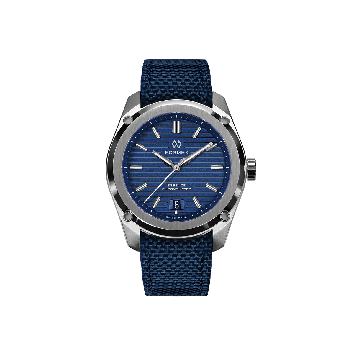 Formex Essence Automatic COSC 39mm blue dial watch with blue fabric strap
