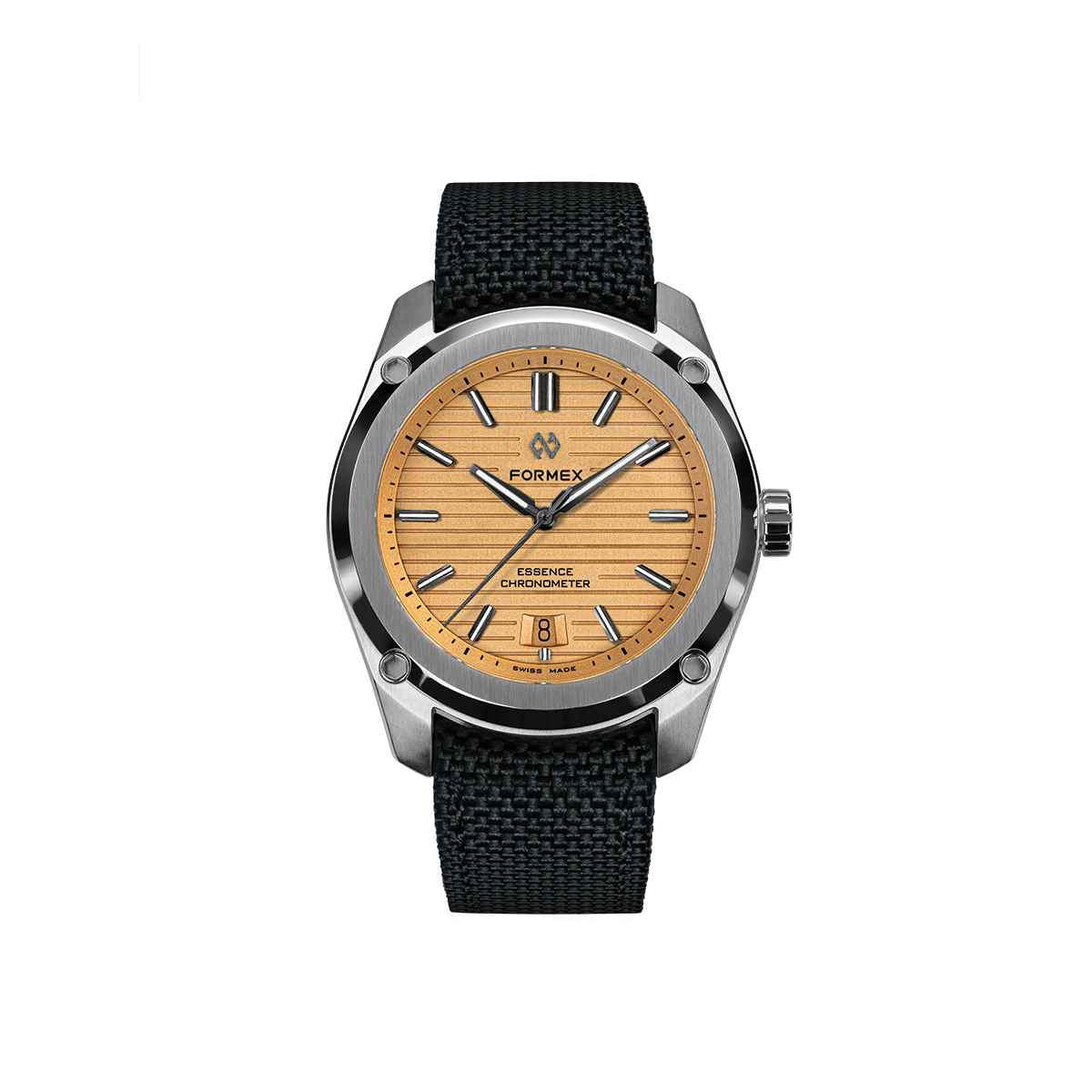 Essence Automatic COSC 39mm Radiant Bronze watch with bronze dial and black textured strap