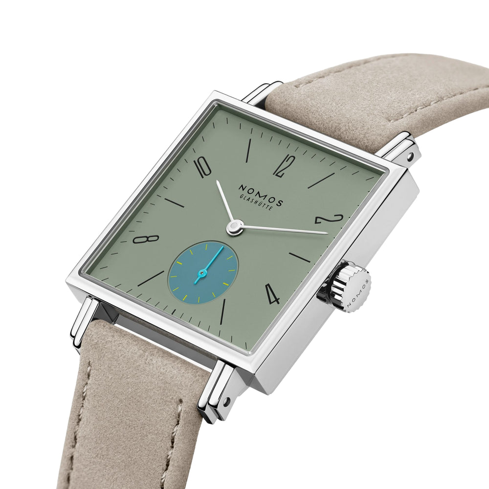 Tetra Salvia Sapphire Back 29.5mm - Sage Green on Strap