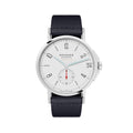Ahoi Neomatik Sapphire Back 38mm - White Silver-Plated on Fabric Strap
