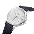 Ahoi Neomatik Sapphire Back 38mm - White Silver-Plated on Fabric Strap