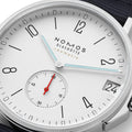 Ahoi Neomatik Sapphire Back 38mm - White Silver-Plated on Fabric Strap