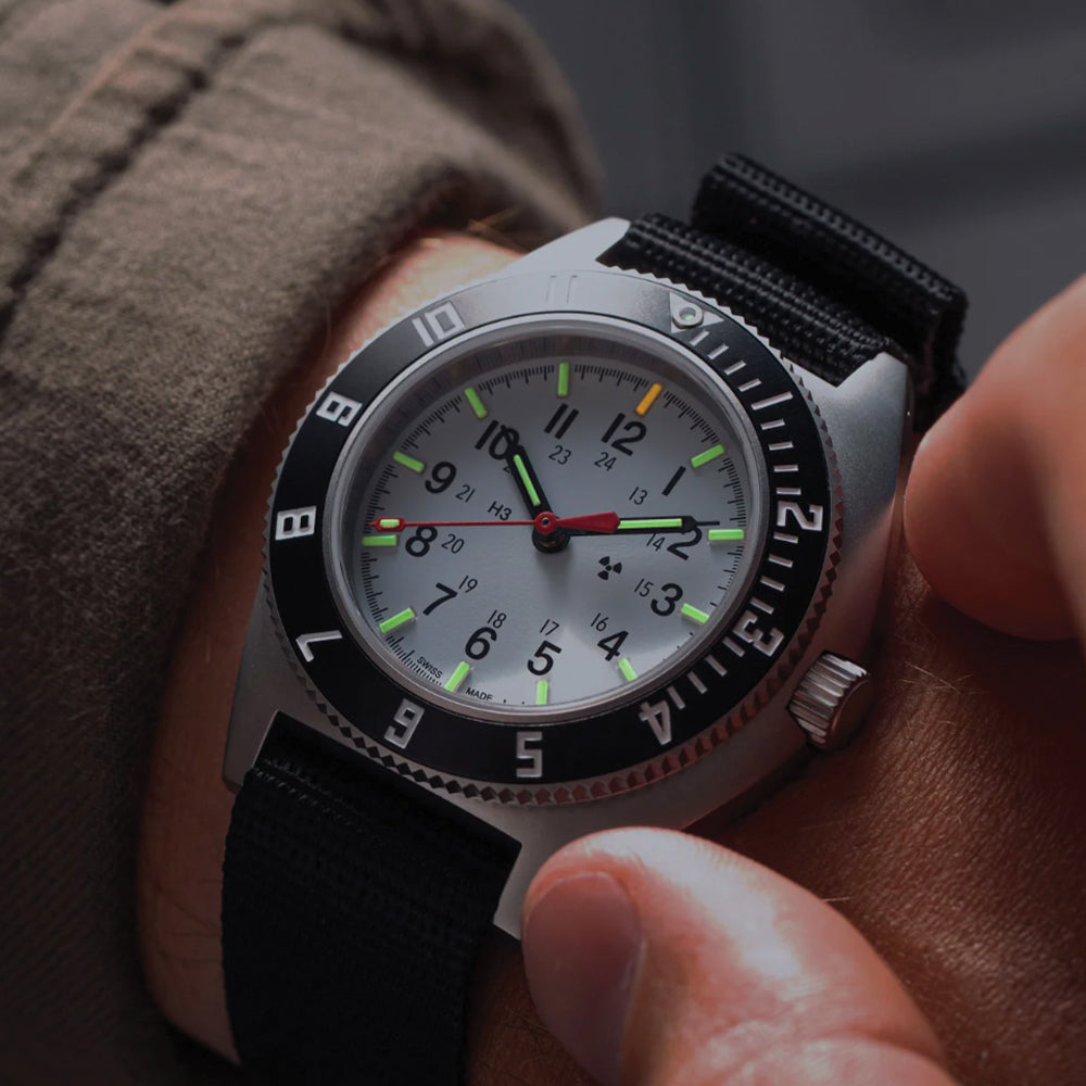 SSNAV No Date Arctic Edition 41mm - Arctic on Ballistic Nylon Strap