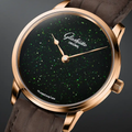 Senator Aventurine Red Gold 40mm - Green on Leather Strap