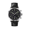 Senator Chronograph Navigator 41mm - Black Lacquer on Leather Strap