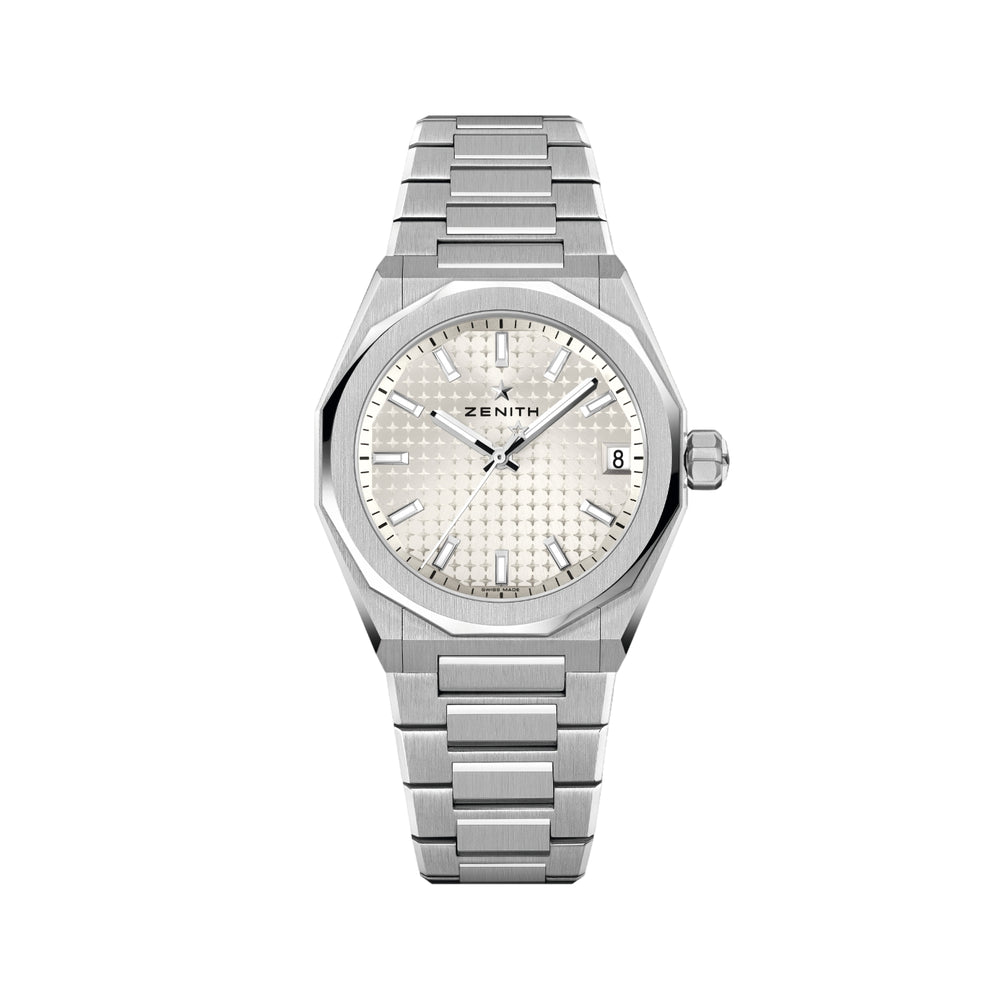 Defy Skyline 36mm - White-Toned on Bracelet w/ Extra Rubber Strap