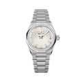 Defy Skyline w/ Diamonds 36mm - White-Toned on Bracelet w/ Extra Rubber Strap