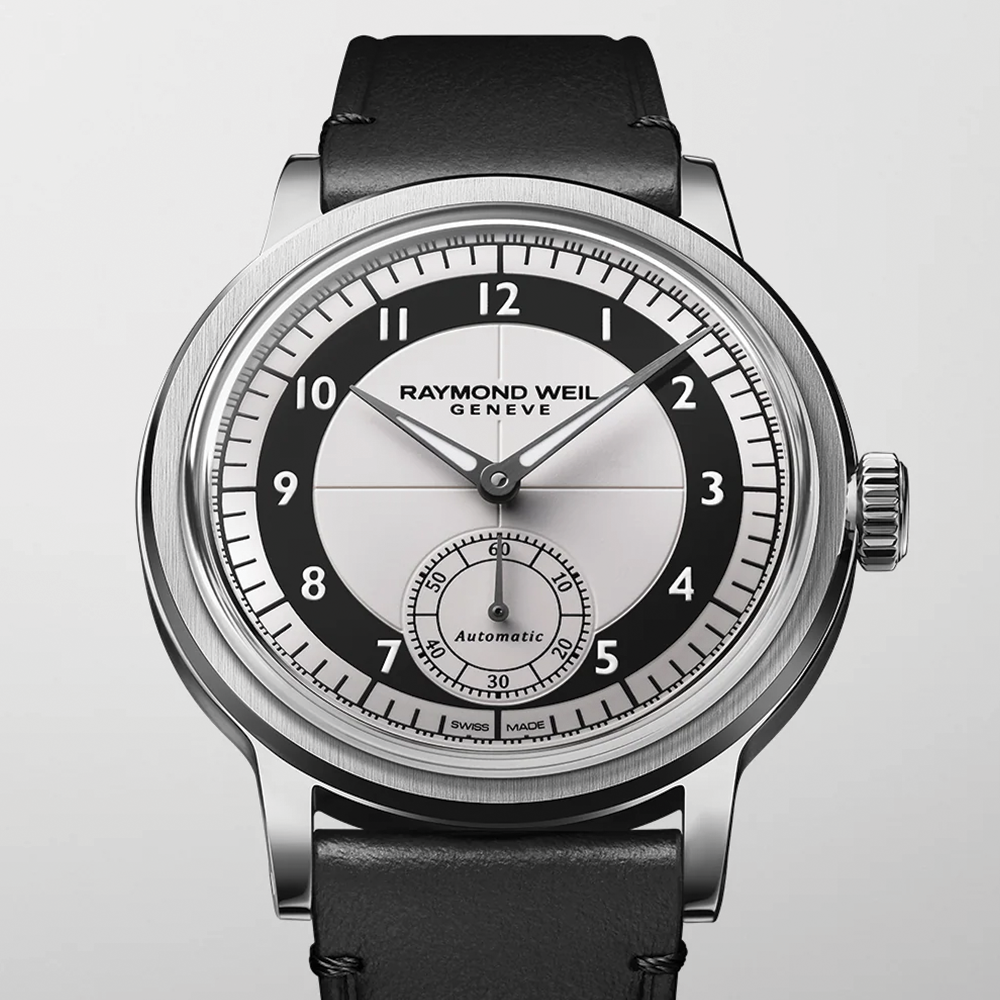 Millesime Small Seconds Tuxedo Dial 39mm - White on Leather Strap