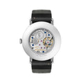 Metro Date 38mm - White Silver-Plated on Leather Strap